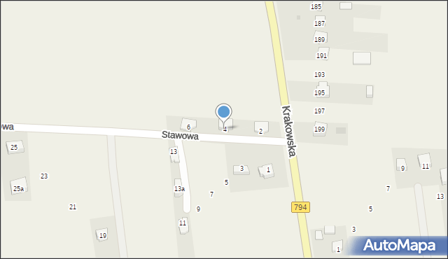 Cianowice, Stawowa, 4, mapa Cianowice