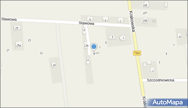 Cianowice, Stawowa, 9, mapa Cianowice