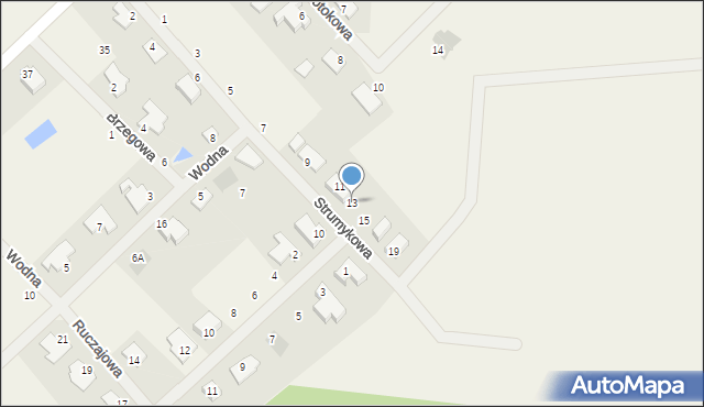 Ciele, Strumykowa, 13, mapa Ciele
