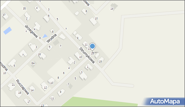 Ciele, Strumykowa, 15, mapa Ciele