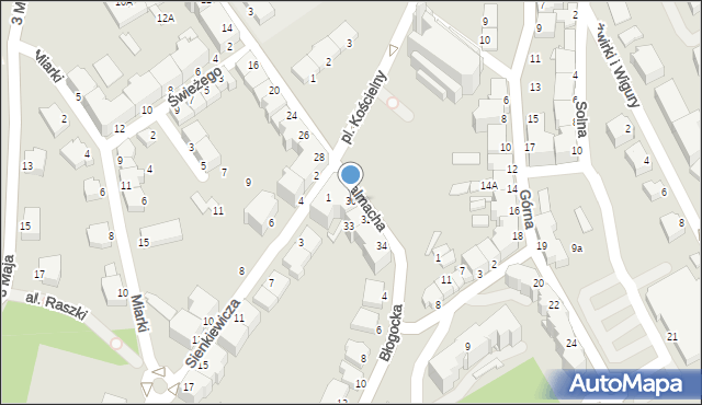 Cieszyn, Stalmacha Pawła, 30, mapa Cieszyna