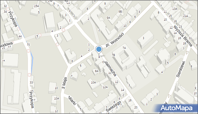 Cieszyn, Stalmacha Pawła, 4, mapa Cieszyna