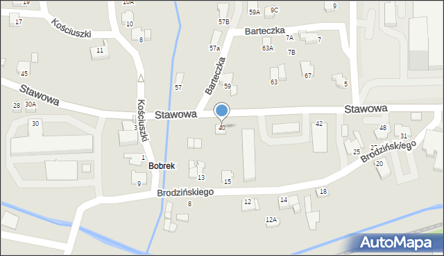 Cieszyn, Stawowa, 40, mapa Cieszyna