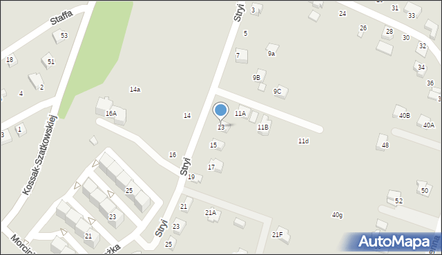 Cieszyn, Stryi Karola, 13, mapa Cieszyna