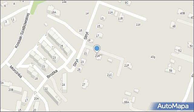 Cieszyn, Stryi Karola, 21A, mapa Cieszyna