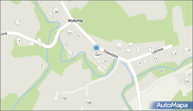 Ciężkowice, Stawiska, 74A, mapa Ciężkowice