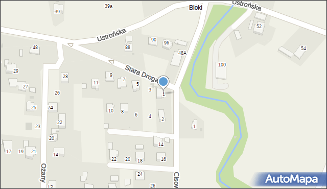 Cisownica, Stara Droga, 1, mapa Cisownica
