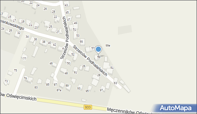 Ćwiklice, Strzelców Podhalańskich, 59, mapa Ćwiklice