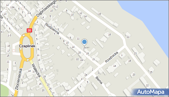 Czaplinek, Studzienna, 17, mapa Czaplinek