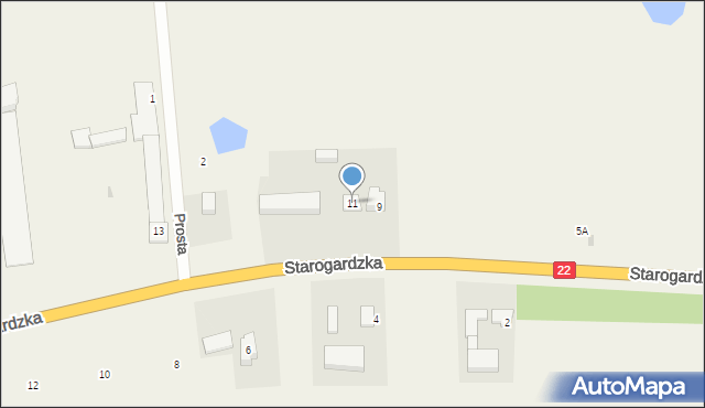 Czarlin, Starogardzka, 11, mapa Czarlin