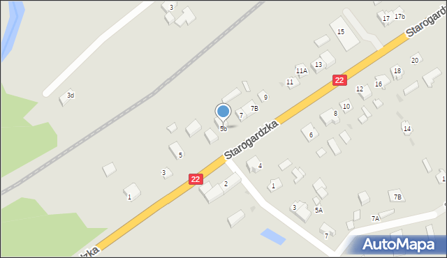 Czarna Woda, Starogardzka, 5b, mapa Czarna Woda