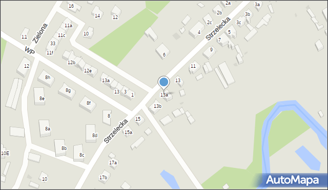 Czarne, Strzelecka, 13a, mapa Czarne