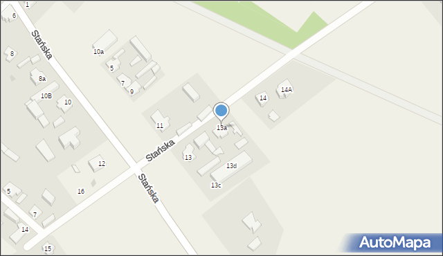 Czarnów, Stańska, 13a, mapa Czarnów