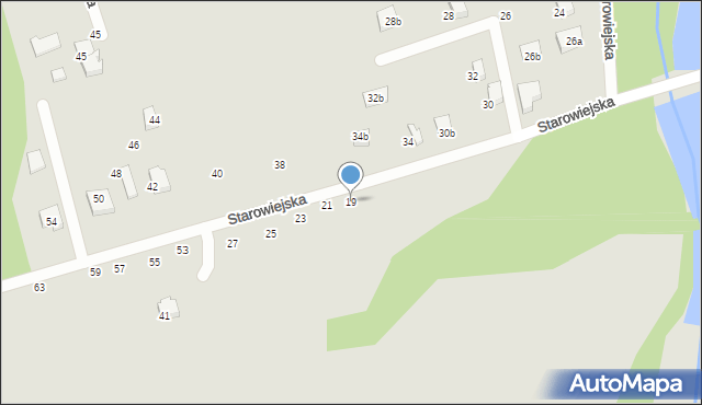 Czechowice-Dziedzice, Starowiejska, 19, mapa Czechowic-Dziedzic