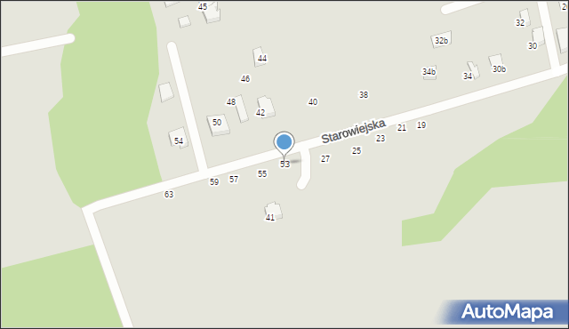 Czechowice-Dziedzice, Starowiejska, 53, mapa Czechowic-Dziedzic