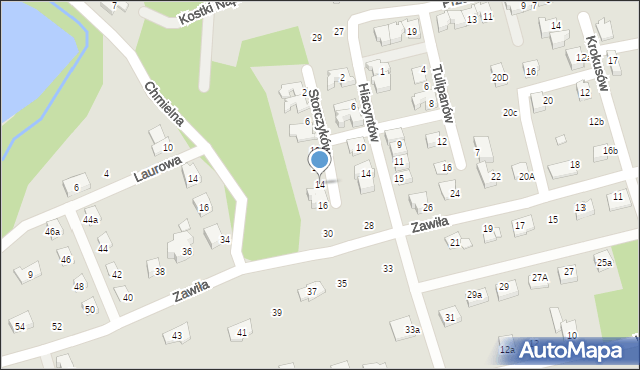 Czechowice-Dziedzice, Storczyków, 14, mapa Czechowic-Dziedzic