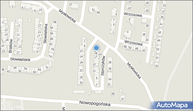 Czeladź, Storczyków, 19, mapa Czeladź