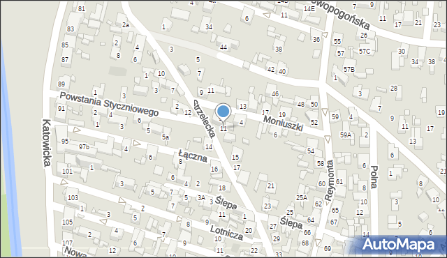 Czeladź, Strzelecka, 11, mapa Czeladź