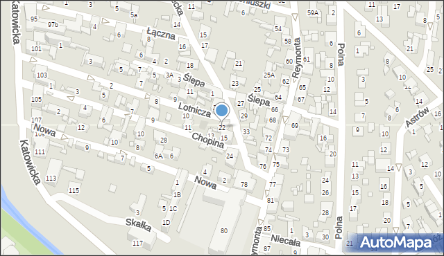 Czeladź, Strzelecka, 22, mapa Czeladź