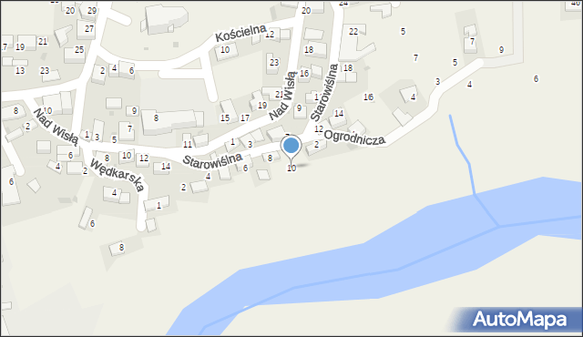 Czernichów, Starowiślna, 10, mapa Czernichów