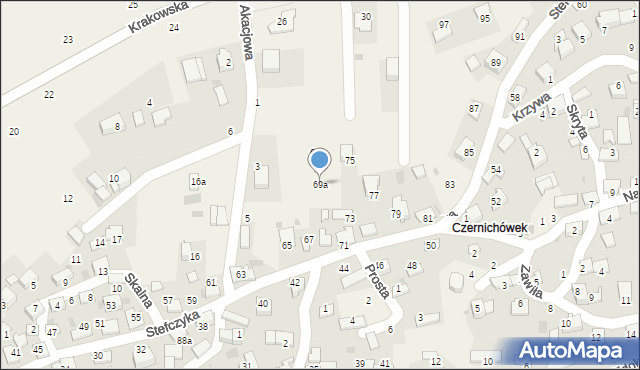 Czernichów, Stefczyka Franciszka, 69a, mapa Czernichów