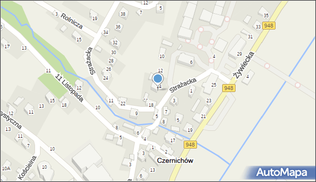 Czernichów, Strażacka, 16, mapa Czernichów