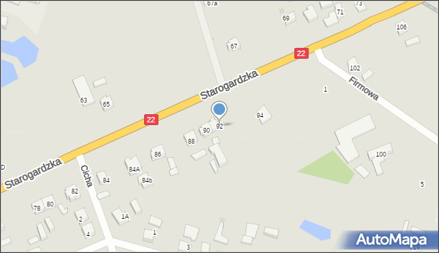 Czersk, Starogardzka, 92, mapa Czersk