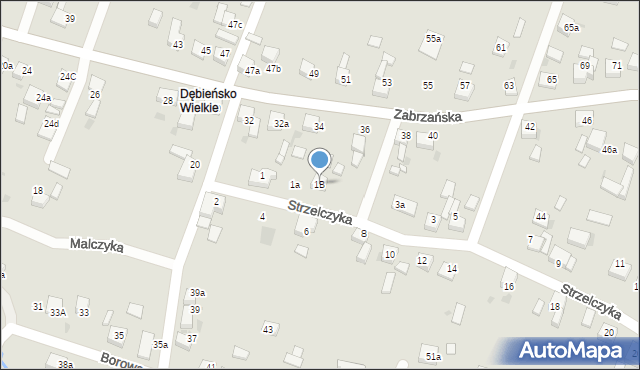 Czerwionka-Leszczyny, Strzelczyka, 1B, mapa Czerwionka-Leszczyny