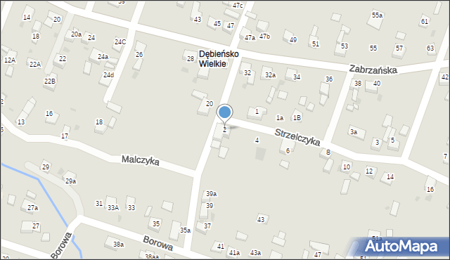 Czerwionka-Leszczyny, Strzelczyka, 2, mapa Czerwionka-Leszczyny