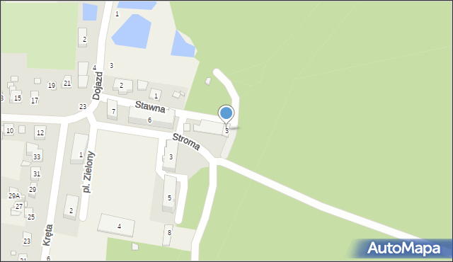 Czerwonak, Stawna, 3, mapa Czerwonak