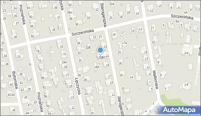 Częstochowa, Starogardzka, 21B, mapa Częstochowy