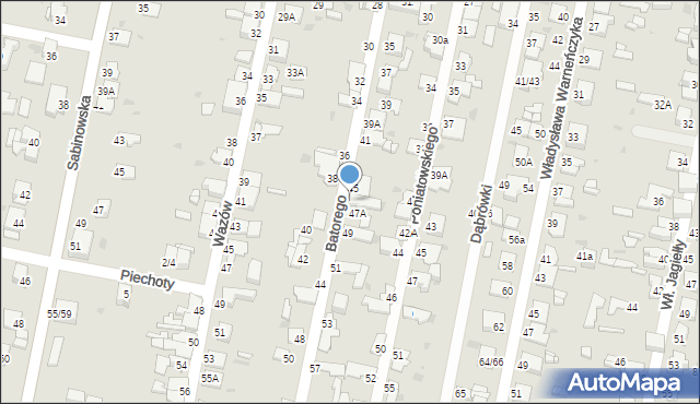 Częstochowa, Stefana Batorego, 47, mapa Częstochowy