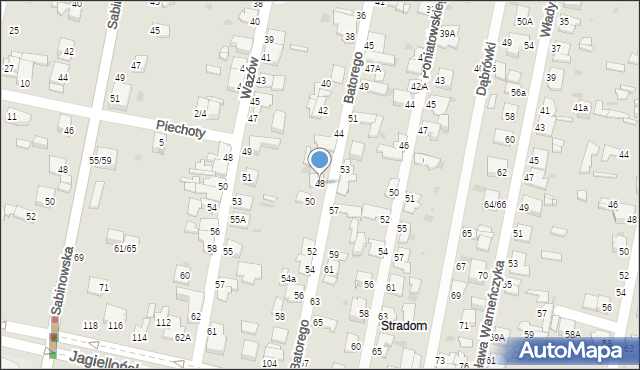 Częstochowa, Stefana Batorego, 48, mapa Częstochowy