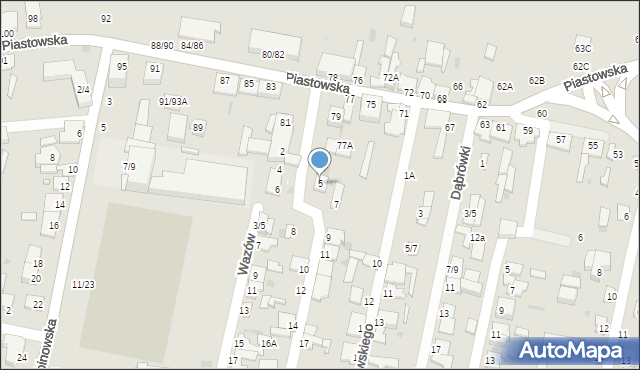 Częstochowa, Stefana Batorego, 5, mapa Częstochowy