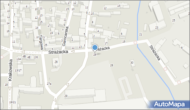 Częstochowa, Strażacka, 14, mapa Częstochowy