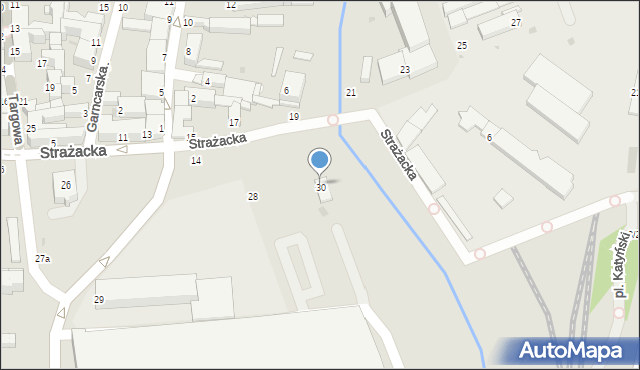 Częstochowa, Strażacka, 30A, mapa Częstochowy