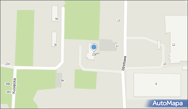 Częstochowa, Strefowa, 11a, mapa Częstochowy