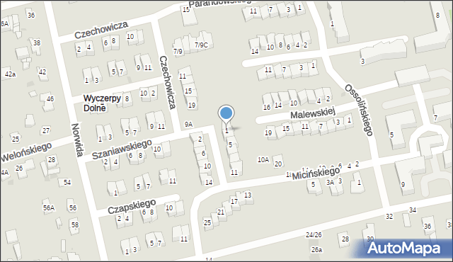 Częstochowa, Staffa Leopolda, 1, mapa Częstochowy