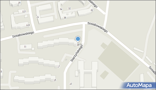 Częstochowa, Starzyńskiego Stefana, 19, mapa Częstochowy