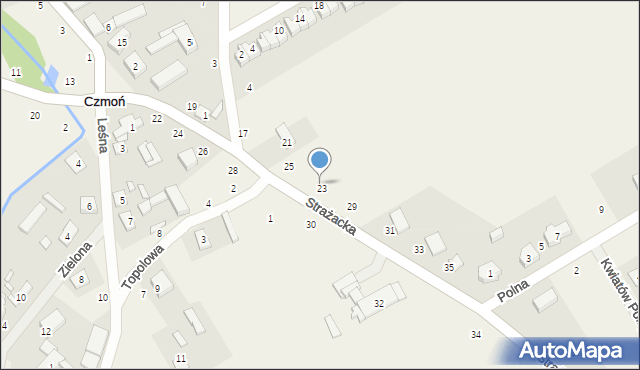 Czmoń, Strażacka, 27, mapa Czmoń