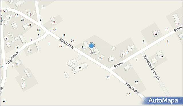 Czmoń, Strażacka, 33, mapa Czmoń