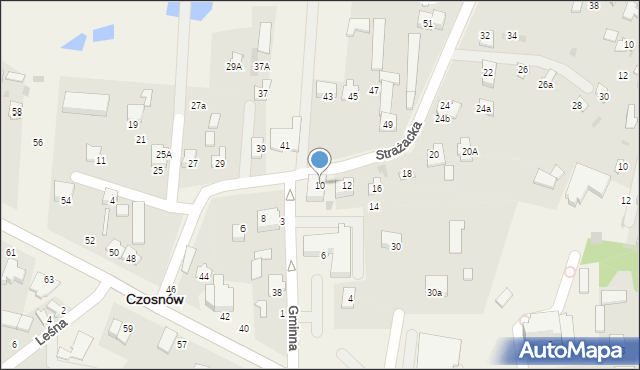 Czosnów, Strażacka, 10, mapa Czosnów