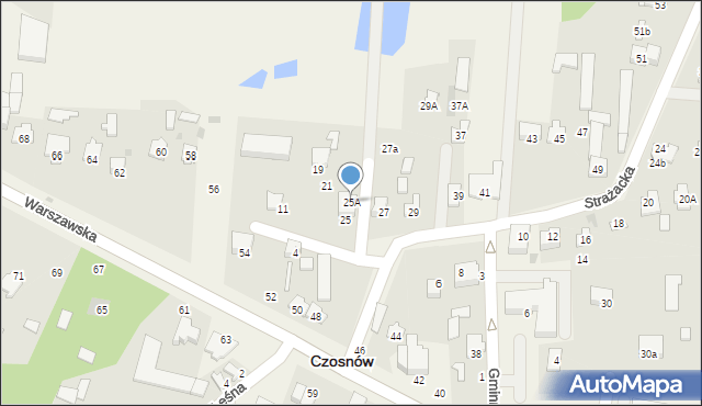 Czosnów, Strażacka, 25A, mapa Czosnów