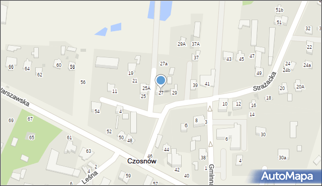 Czosnów, Strażacka, 27, mapa Czosnów