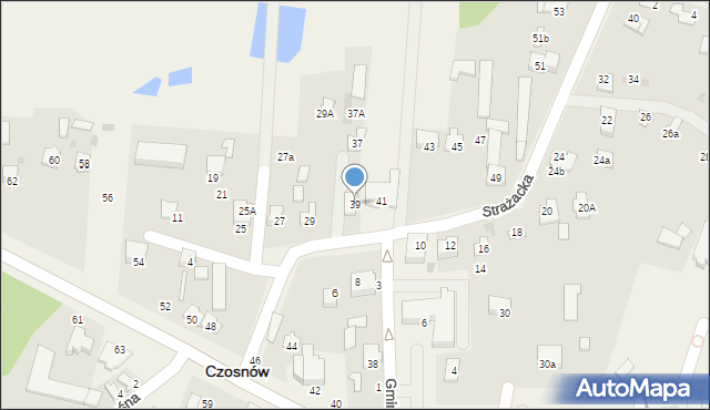 Czosnów, Strażacka, 39, mapa Czosnów