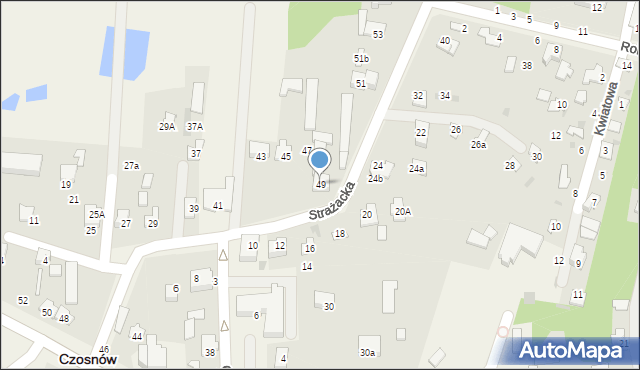 Czosnów, Strażacka, 49, mapa Czosnów