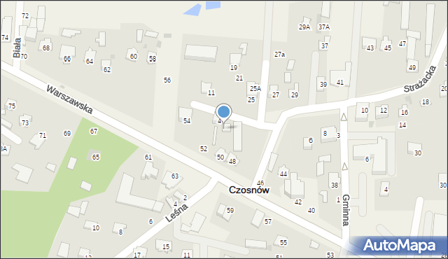 Czosnów, Strażacka, 4a, mapa Czosnów