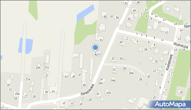Czosnów, Strażacka, 51a, mapa Czosnów