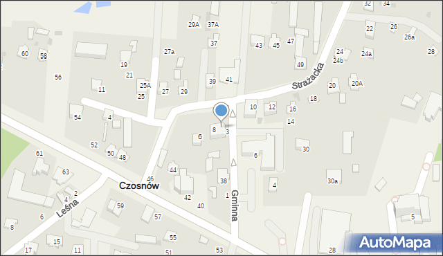 Czosnów, Strażacka, 8A, mapa Czosnów