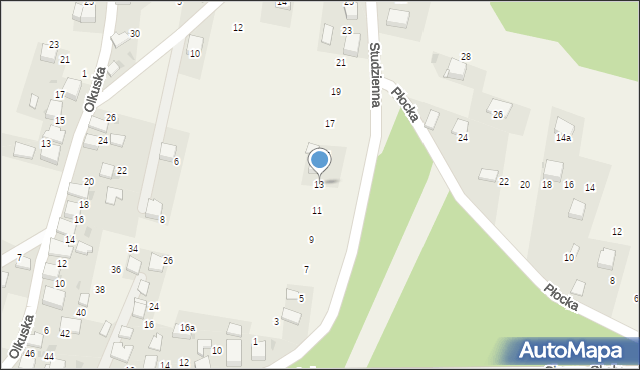 Czyżówka, Studzienna, 13, mapa Czyżówka